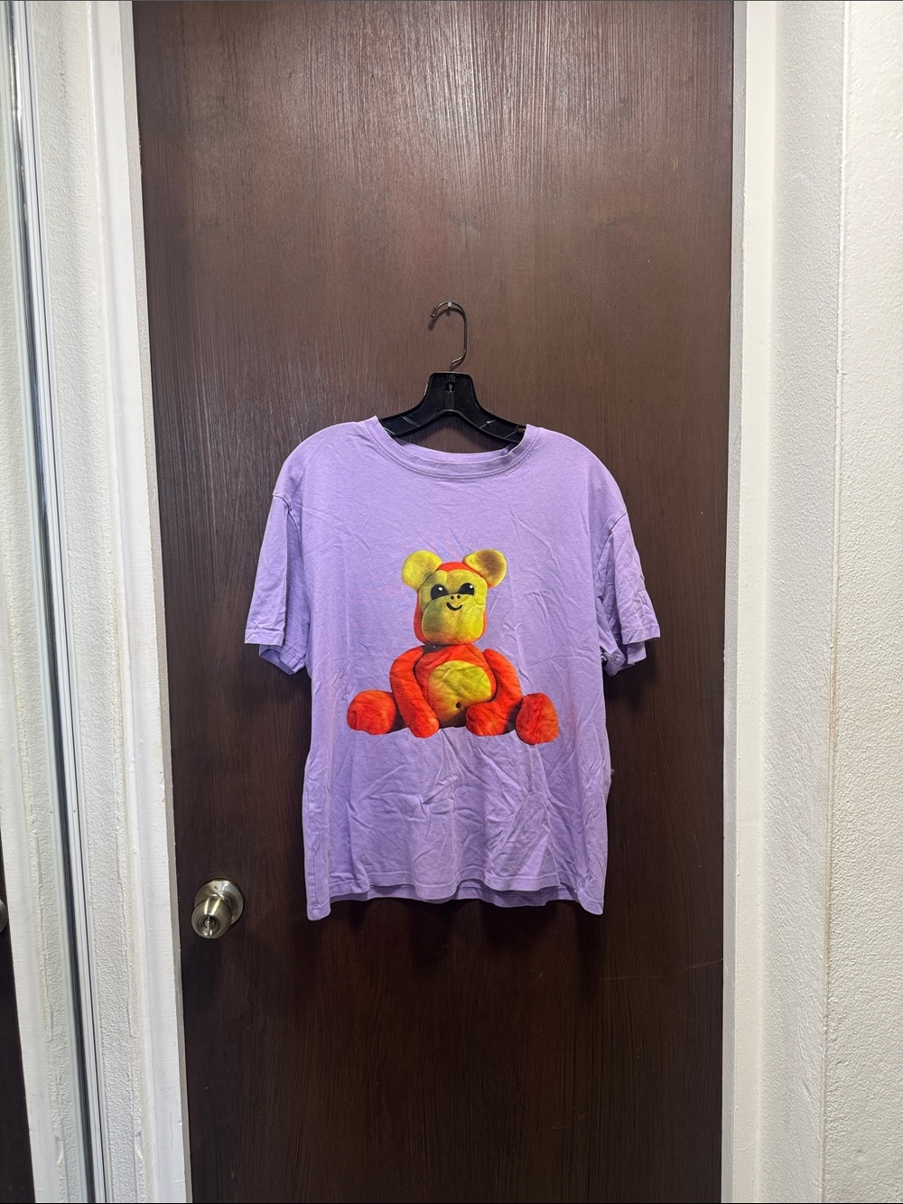 Zara Lilac Short-Sleeve Tee with Bright Teddy Graphic